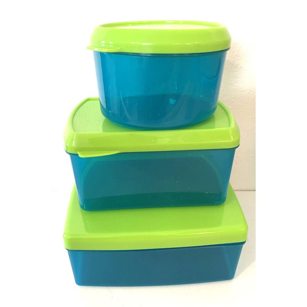 Set of 9 Avon Food Cooling Storage Containers with Built‑In Reusable Ice Packs